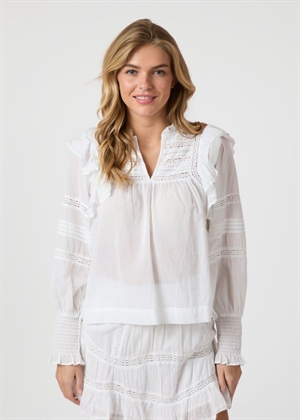 Mauri s voile bluse White Neo Noir 
